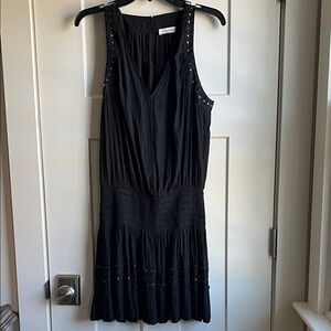 RamyBrook charcoal and black whip stitch dress